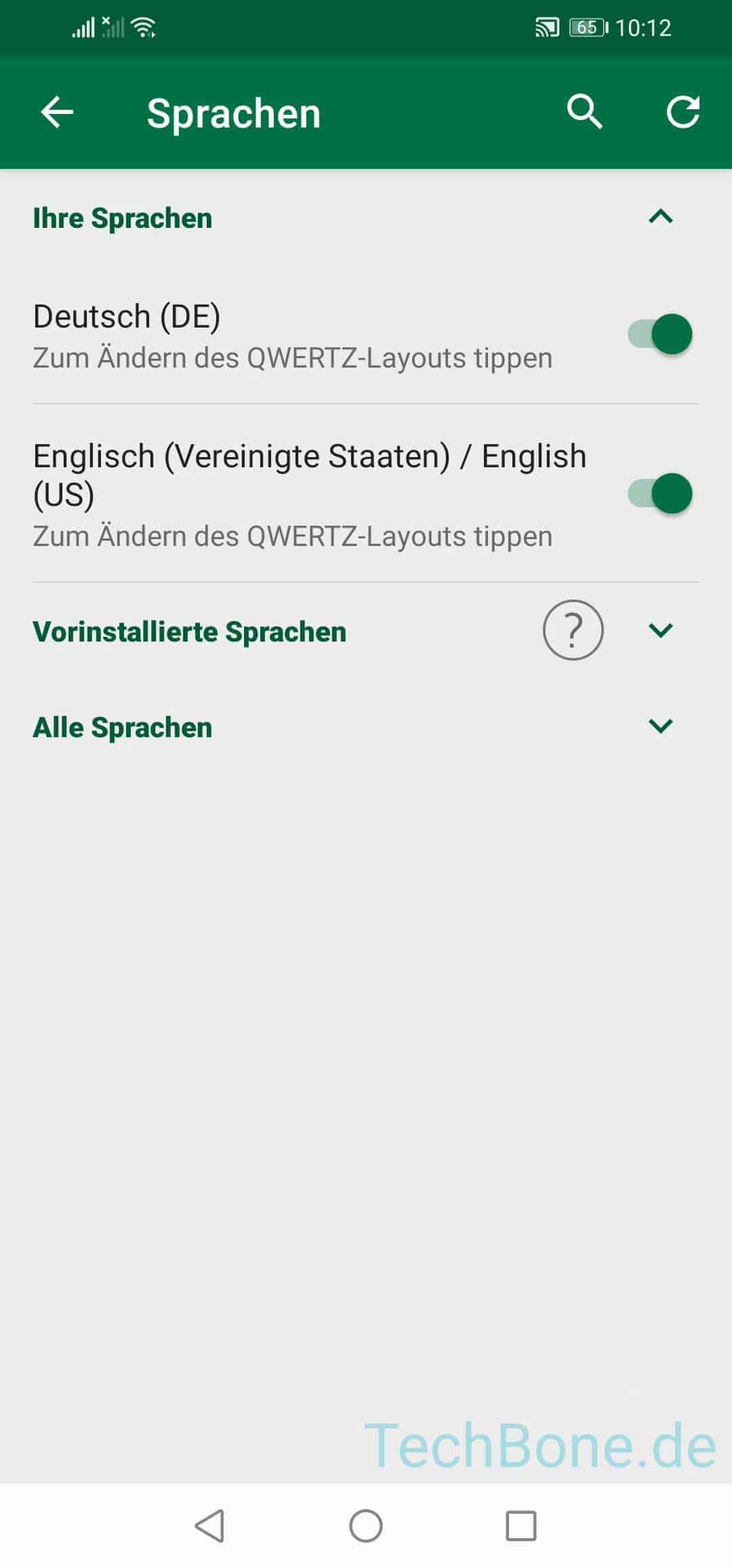 Huawei Mate 20 Pro Tastatur Sprache ändern Tastatursprache hinzufügen - Huawei Handbuch | TechBone