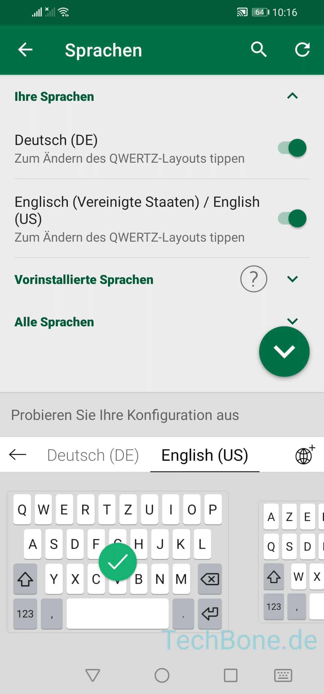 Huawei Mate 20 Pro Tastatur Sprache ändern