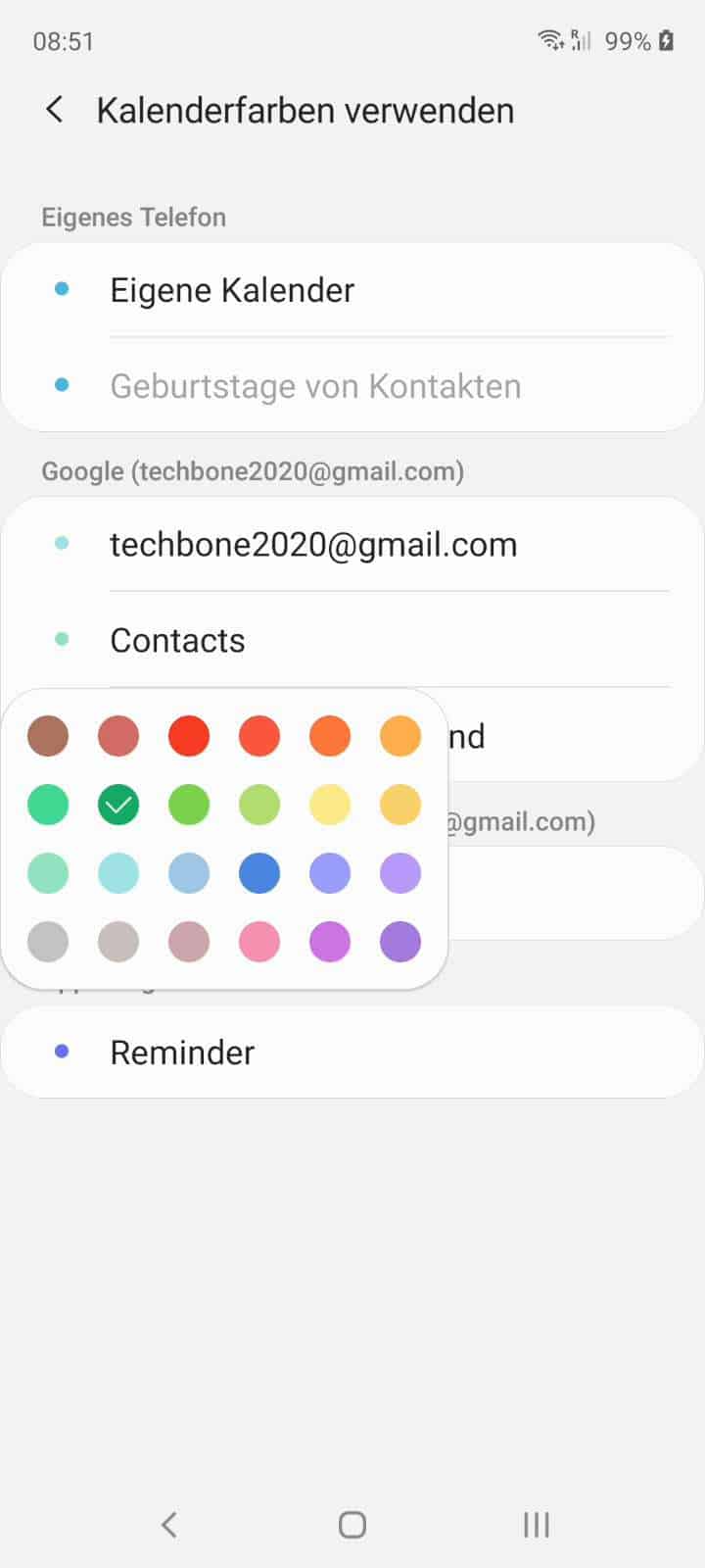 Kalenderfarben ändern - Samsung Handbuch  TechBone