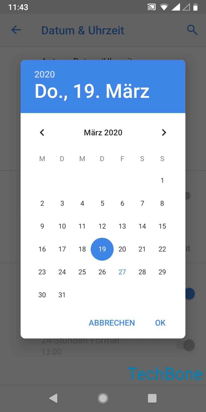 Datum ändern - Android Handbuch  TechBone