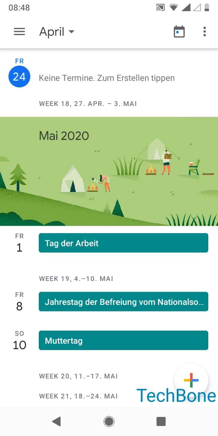 Neuen Termin Erstellen (Kalender) - Android Handbuch | TechBone