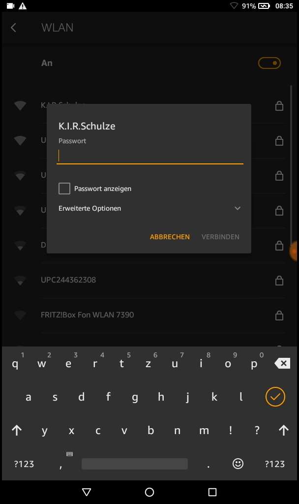 Mit neuem WLAN Netzwerk verbinden - Amazon Fire Tablet ...