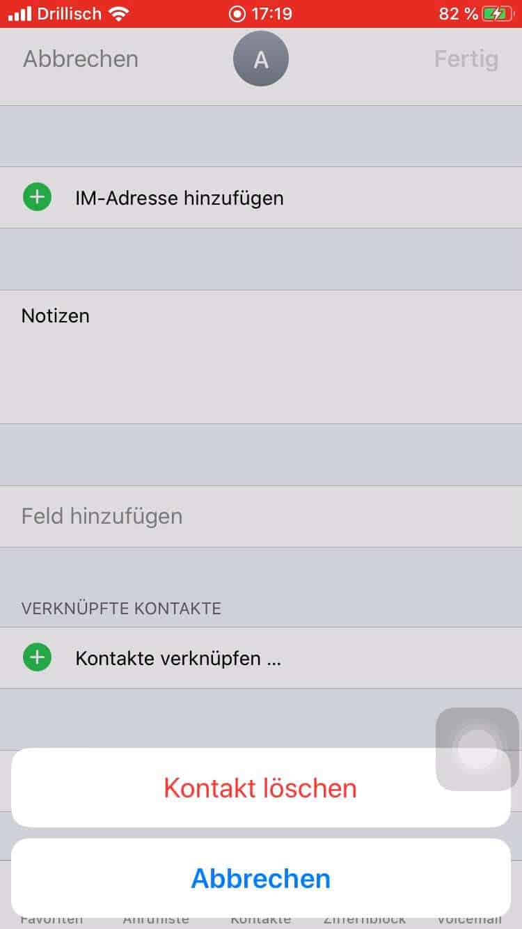 Iphone se kontakte löschen