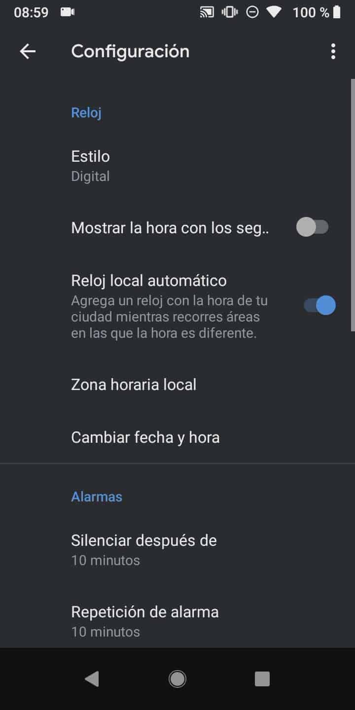 Mostrar la hora con los segundos Android 9 Manual TechBone