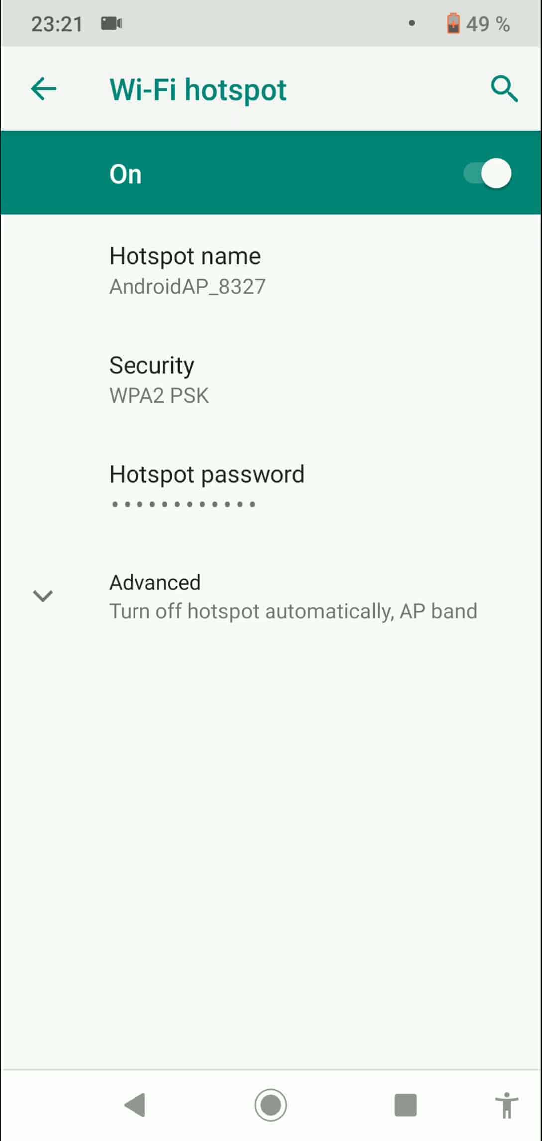 Wi-FI hotspot password - Android Manual | TechBone