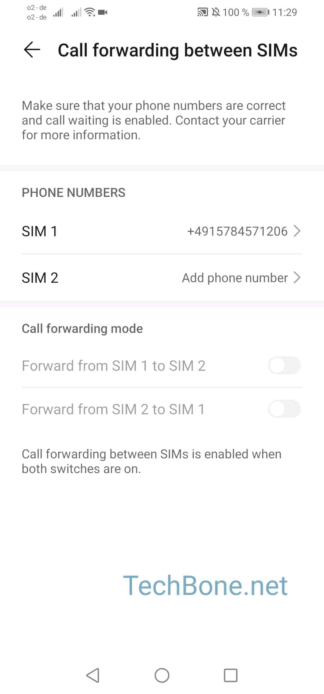 how can i remove my sim from call forwarding