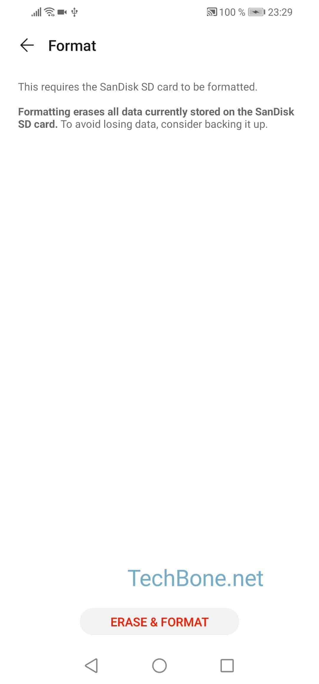 Format memory card Huawei Manual TechBone