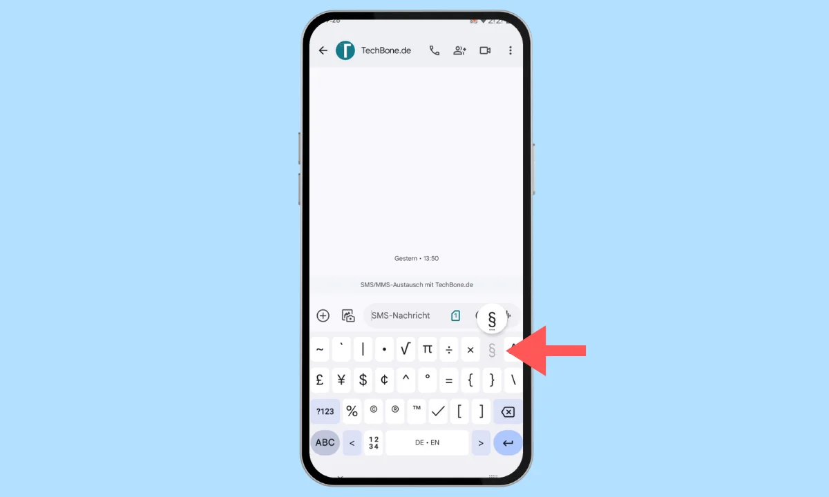 Android: Paragraphenzeichen auf der Tastatur eingeben