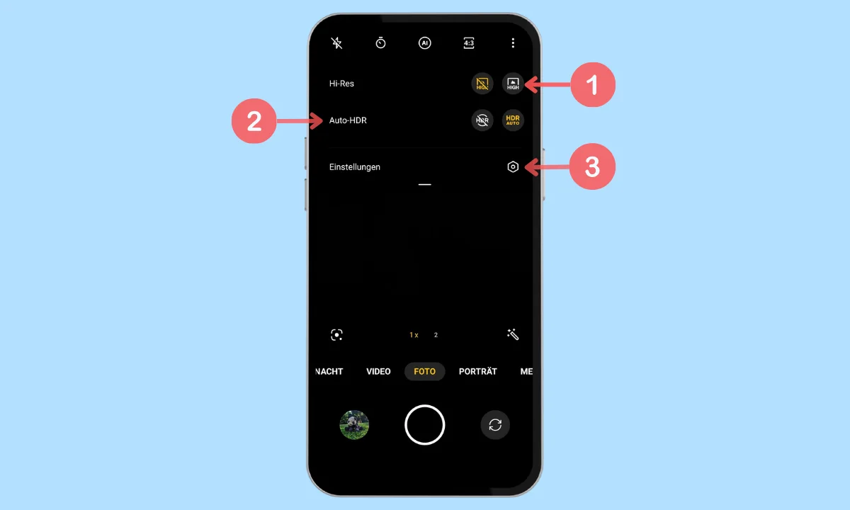 Oppo: Kamera verwenden