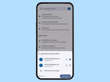 Android: Kontakte exportieren