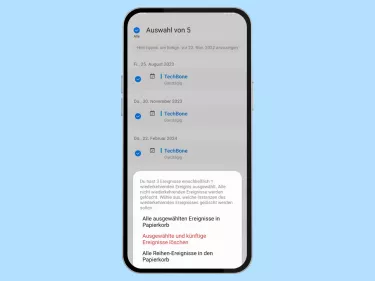 Samsung: Mehrere Termine im Kalender löschen