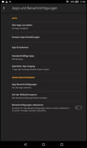 Amazon Fire Tablet Fire OS 6 Alle Apps verwalten