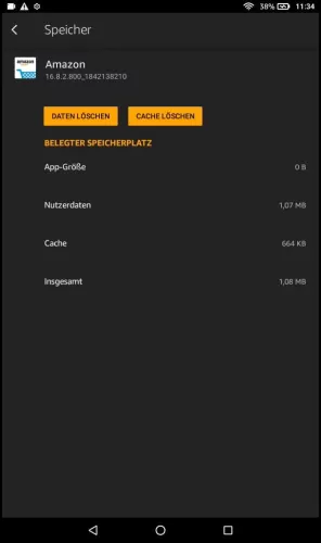 Amazon Fire Tablet Fire OS 6 App-Cache löschen