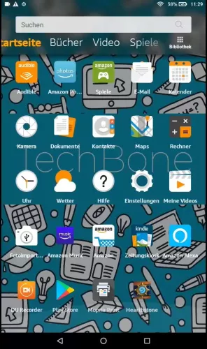 Amazon Fire Tablet Fire OS 6 App halten (Startbildschirm)