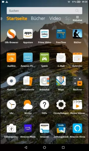 Amazon Fire Tablet Fire OS 6 Silk Browser-App öffnen