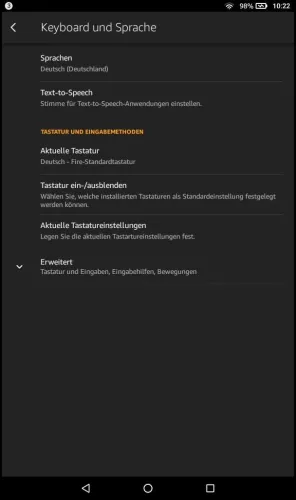 Amazon Fire Tablet Fire OS 6 Sprachen