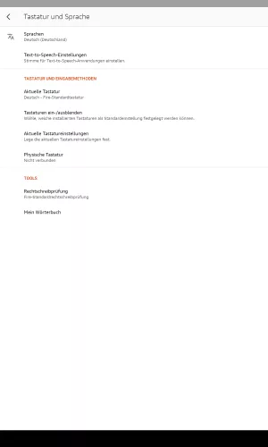 Amazon Fire Tablet Fire OS 8 Aktuelle Tastatureinstellungen