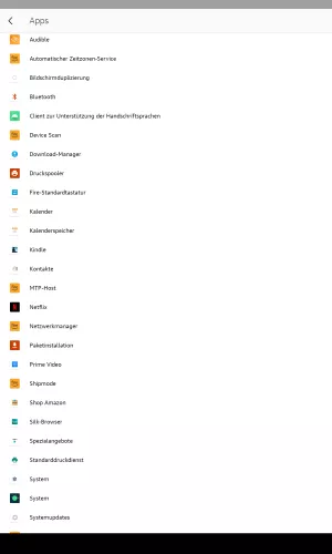 Amazon Fire Tablet Fire OS 8 App wählen