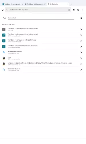 Amazon Fire Tablet Fire OS 8 Einzelne Webseite auf Verlauf löschen