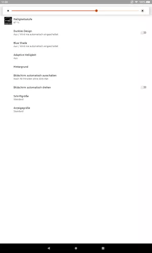 Amazon Fire Tablet Fire OS 8 Helligkeit ändern