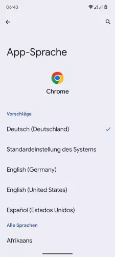 Android Android 15 App-Sprache ändern