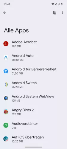 Android Android 15 App wählen