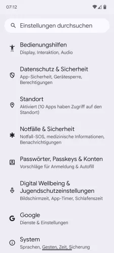 Android Android 15 Notfälle & Sicherheit