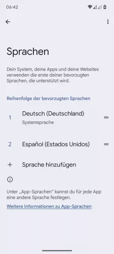 Android Android 15 Sprache hinzufügen