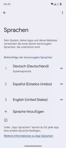 Android Android 15 Sprache ändern