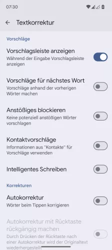 Android Android 15 Wort-Vorschlagsleiste anzeigen Android Android 15 Wort-Vorschlagsleiste anzeigen