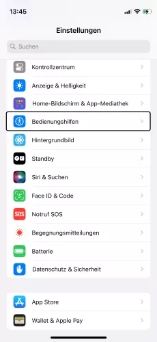 Apple iPhone iOS 17 Bedienungshilfen