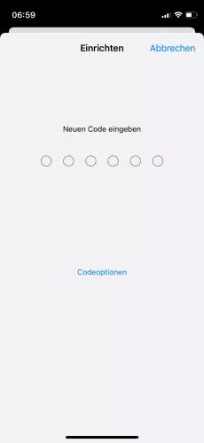 Apple iPhone iOS 17 Codeoptionen