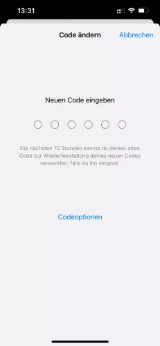 Apple iPhone iOS 17 Codeoptionen