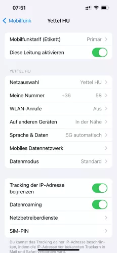 Apple iPhone iOS 17 Mobiles Datennetzwerk