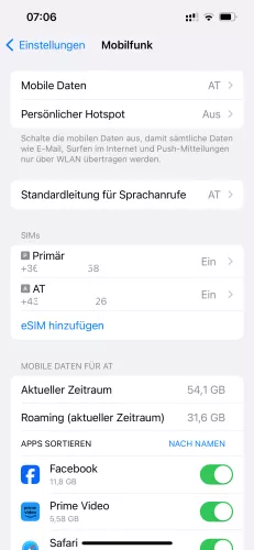 Apple iPhone iOS 17 SIM
