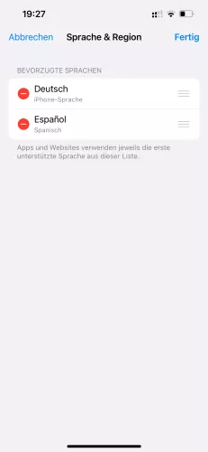 Apple iPhone iOS 17 Sprache entfernen