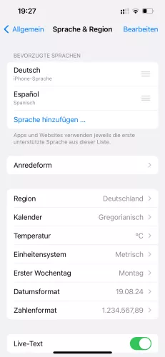 Apple iPhone iOS 17 Sprache hinzufügen...