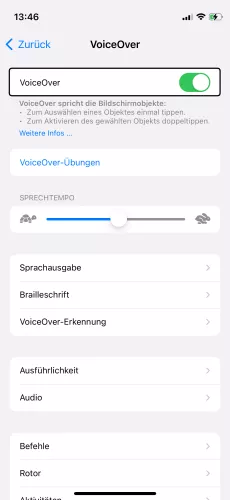 Apple iPhone iOS 17 VoiceOver ausschalten