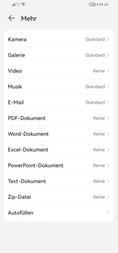 Huawei Android 10 - EMUI 12 Autofüllen