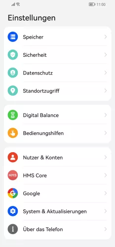 Huawei Android 10 - EMUI 12 Über das Telefon