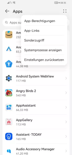 Huawei Android 10 - EMUI 12 Berechtigungsmanager