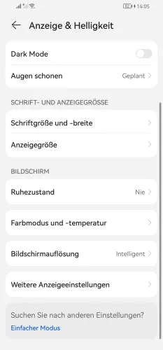 Huawei Android 10 - EMUI 12 Bildschirmauflösung