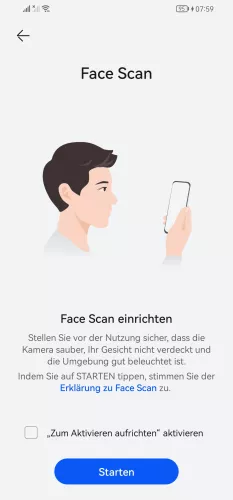 Huawei Android 10 - EMUI 12 Gesichtserkennung einrichten