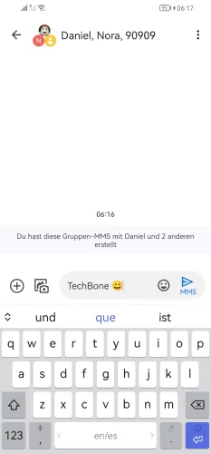 Huawei Android 10 - EMUI 12 Gruppennachricht senden (Kontakte-App)
