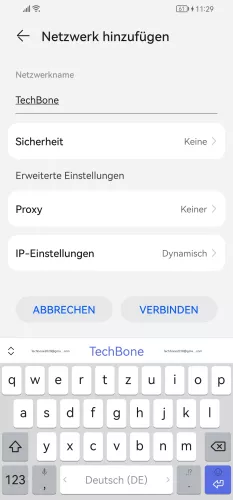 Huawei Android 10 - EMUI 12 Mittels SSID verbinden