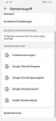 Huawei Android 10 - EMUI 12 Notfall-Standortdienst