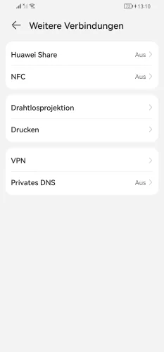 Huawei Android 10 - EMUI 12 Privates DNS