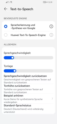 Huawei Android 10 - EMUI 12 Sprachausgabe ändern