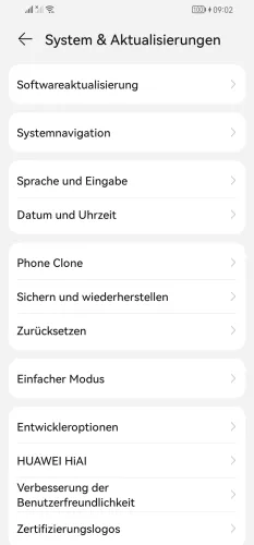 Huawei Android 10 - EMUI 12 Systemnavigation