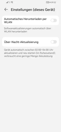 Huawei Android 10 - EMUI 12 Updates automatisch herunterladen